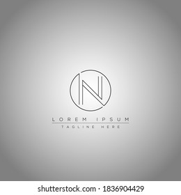 Minimal N letter logo design concept and round shape logo.