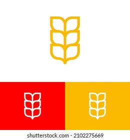 Minimales natürliches Logo-Design für Weizen. Agrarfarm Logomark Illustration. Kann Brot, Getreide, Pflanzen, Getreide, Vegan, Lebensmittel, Ernte, Gesundheit darstellen.