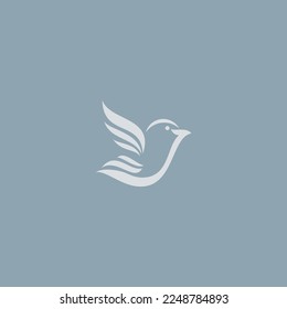 Minimal nature bird logo design
