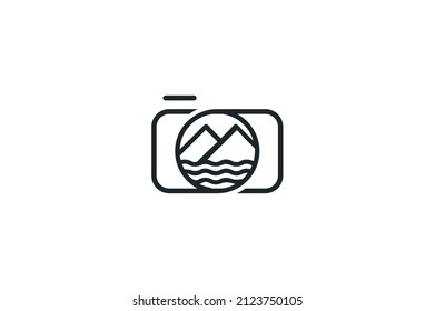 Minimal nature photography logo template