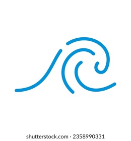 Minimal Nature's Wave Outline Icon and Logo