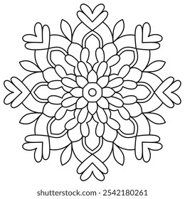 minimal nd simple mandala design for coloring book page, mandala art for henna and tattoo design
