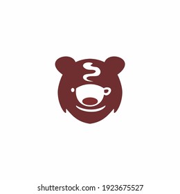 Minimal Negative Space Coffee Bear logo,  
suitable for many business orientation.
A cup of coffee with a bear's head combined together