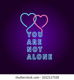 Minimal Neon heart shape sign. Vector illustrate design for Valentine's day.