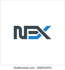 Logotipo mínimo de marca de la letra NEX