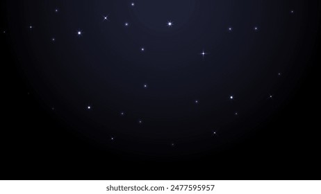 Minimal night stars with less bright stars. Star at night with glow in dark blue background. vector design.