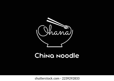 estilo de diseño del logotipo mínimo de fideos