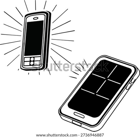 Minimal notion icon of cell phone flat vector