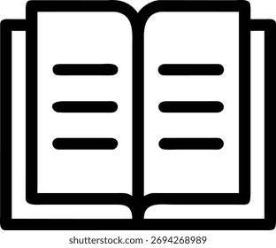 Ícone de estilo Noção mínima de ler um livro com páginas abertas