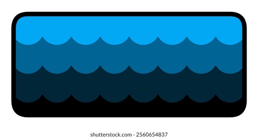 Minimal Ocean Waves Icon – Flat Line Sea Symbol