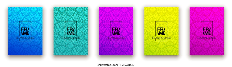 Minimal old style wallpaper covers organic design. Halftone floral colorful ornament design. retro patterns. abstract background, botanical motif, freehand doodles pattern. Eps10 vector.