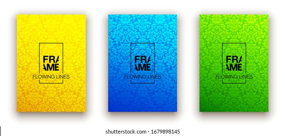 Minimal old style wallpaper covers organic design. Halftone floral colorful ornament design. retro patterns. abstract background, botanical motif, freehand doodles pattern. Eps10 vector.