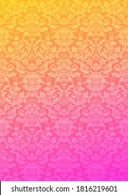 Minimal old style wallpaper covers organic design. Halftone floral colorful ornament design. retro patterns. abstract background, botanical motif, freehand doodles pattern.