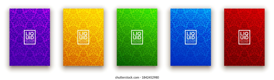 Minimal old style wallpaper covers organic design. Halftone floral colorful ornament design. retro patterns. abstract background, botanical motif, freehand doodles pattern. Eps10 vector.