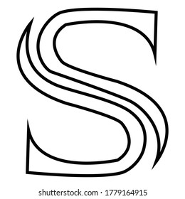 mínimo logotipo de una letra S color negro y blanco 