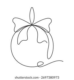 Minimal one-line Christmas ornament collection