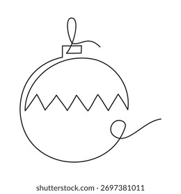 Minimal one-line Christmas ornament collection