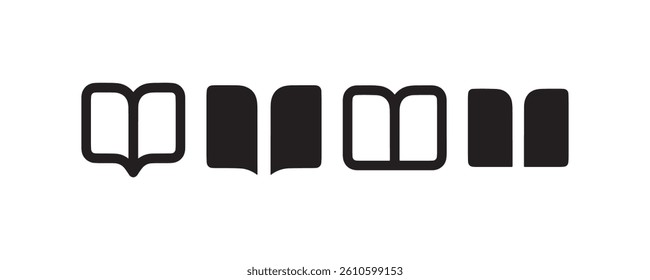 Minimal open book icon variations Vector