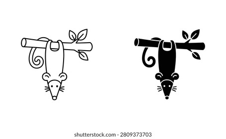 A minimal opossum animal
