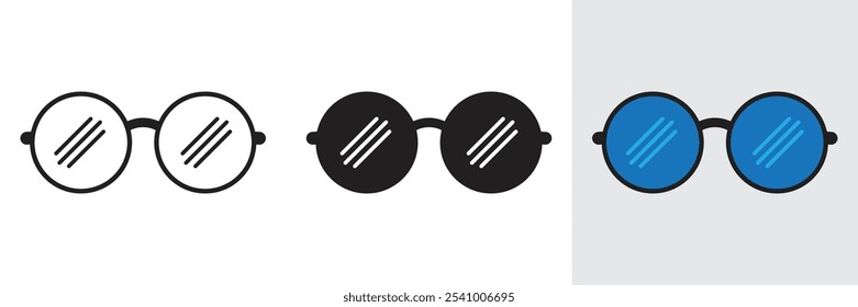 Minimal optical glasses icon. Vector illustration of spectacles, optic, sunglasses, modern, accessory, web icon and entertainment.