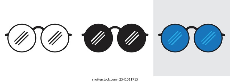 Minimal optical glasses icon. Vector illustration of spectacles, optic, sunglasses, modern, accessory, web icon and entertainment.