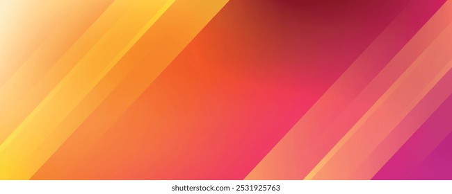 Minimal orange background vector. Abstract yellow and orange warm tone background with simple lines. For posters, banners