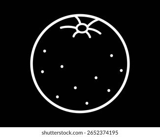 Minimal Orange Fruit Outline – Simple Line Art Clipart, Vector EPS File.