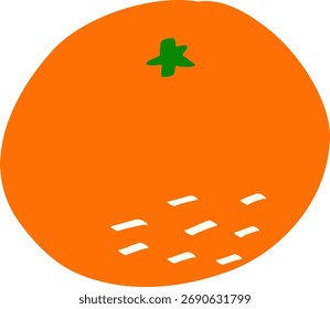 Minimal orange fruit vector illustration
