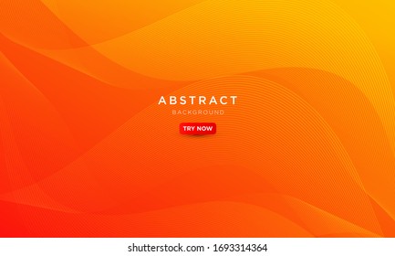 minimal orange gradient background with elegant wave, abstract creative background, modern landing page concept vector.