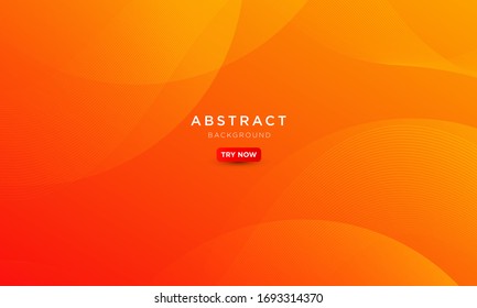 Minimal Orange Gradient Background With Elegant Wave, Abstract Creative Background, Modern Landing Page Concept Vector.