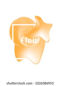 Minimal Orange Gradient Flow Cover. Duo Tone Cover Design. Geometry Halftone Banner. Minimalist Hipster. Trendy Geometric Journal. Bright Modern Vector Poster. Abstract Fluid Shape Template. Gold.