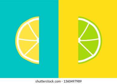 Minimal orange and lemon illustration