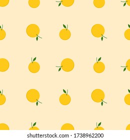 Minimal Orange seamless pattern.For dessert shops,posters,menu cover,advertisement board,Interior decoration,books,web Page.Isolated on a light orange background.vector illustration.