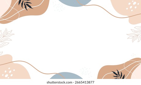 Marco Abstractas Orgánico Mínimo Fondo Pastel Inspirado En La Naturaleza Elegante Para La Presentación.