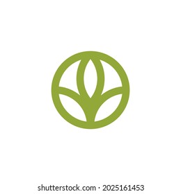 Minimal Organic icon. Simple leaves vector logo design