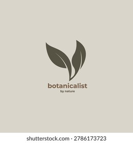 Minimal organic logo design featuring botanical leaf, eco nature, wellness, and sustainable branding concepts in clean modern style.