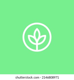 Minimal organic logo design. Sustainable icon vector illustration. Botanical logo concept.