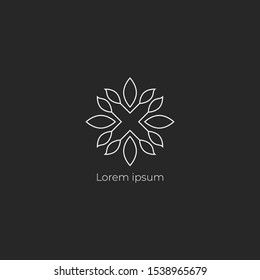 minimal organic logo design template black and white