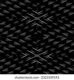 Minimal ornamental background with abstract shapes. Black and white texture. Simple abstract ornament background. Dark design for decor, fabric, cloth.