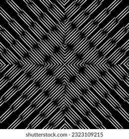 Minimal ornamental background with abstract shapes. Black and white texture. Simple abstract ornament background. Dark design for decor, fabric, cloth.