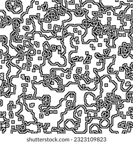 Minimal ornamental background with abstract shapes. Black and white texture. Simple abstract ornament background. Dark design for decor, fabric, cloth.