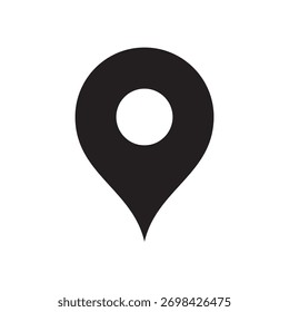 Esquema Mínimo Negro Locación Mapa Puntero Pin Icono Diseño Símbolo de Navegación Simple