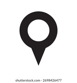 Esquema Mínimo Negro Locación Mapa Puntero Pin Icono Diseño Símbolo de Navegación Simple