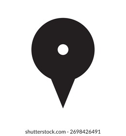 Minimal Outline Black Location Map Pointer Pin Icon Simple Navigation Symbol Design