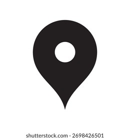 Esquema Mínimo Negro Locación Mapa Puntero Pin Icono Diseño Símbolo de Navegación Simple