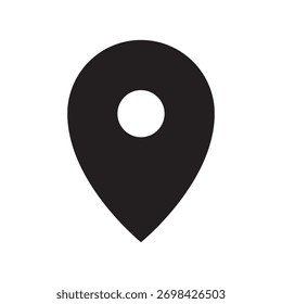 Esquema Mínimo Negro Locación Mapa Puntero Pin Icono Diseño Símbolo de Navegación Simple