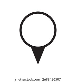 Minimale Kontur Schwarze Position Karte Zeigerstift Symbol Einfaches Navigationssymbol Design