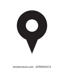 Esquema Mínimo Negro Locación Mapa Puntero Pin Icono Diseño Símbolo de Navegación Simple