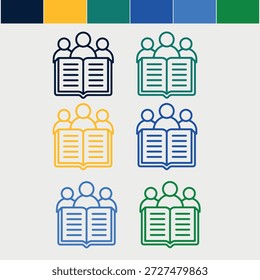 Vector de iconos de libro de contorno mínimo.