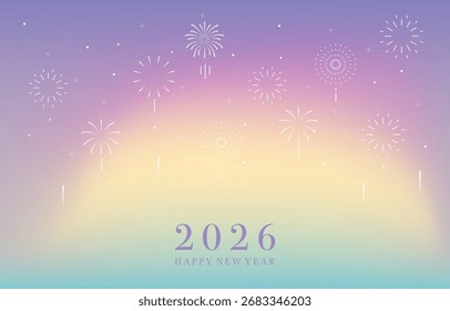 Fogo de artifício com contorno mínimo no plano de fundo gradiente roxo azul